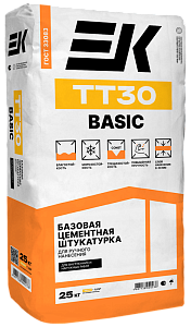Штукатурка "ЕК" TТ30 цементная серая 25кг, шт Штукатурка "ЕК" TТ30 цементная серая 25кг, шт