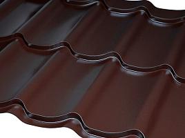 Металлочерепица Монтеррей 0,5 Стальной бархат RAL8017 (шоколадно-коричневый), м Металлочерепица Монтеррей 0,5 Стальной бархат RAL8017 (шоколадно-коричневый), м