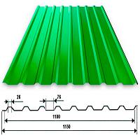 Профлист С20(В) 0,4 ПЭ RAL6005 (зеленый мох), м Профлист С20(В) 0,4 ПЭ RAL6005 (зеленый мох), м