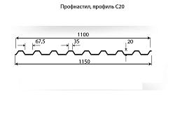 Профлист С20 0,4 Zn, м Профлист С20 0,4 Zn, м